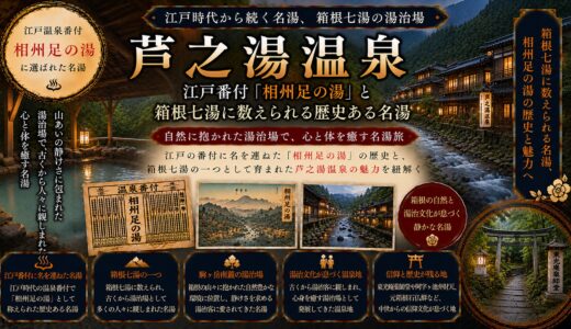神奈川・芦之湯温泉ガイド｜江戸番付『相州足の湯』東-前頭筆頭×文人墨客に愛された箱根唯一の中性硫黄泉