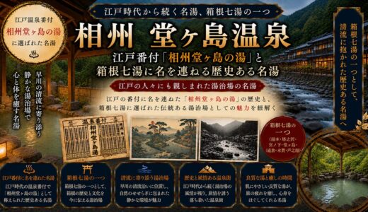 箱根・堂ヶ島温泉ガイド｜江戸番付『相州堂ヶ島の湯』×夢窓国師開湯・約700年の歴史と早川渓谷の幽玄秘湯