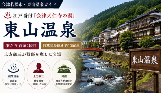東山温泉ガイド｜江戸番付『天仁寺の湯』・行基開湯1300年と土方歳三の名湯