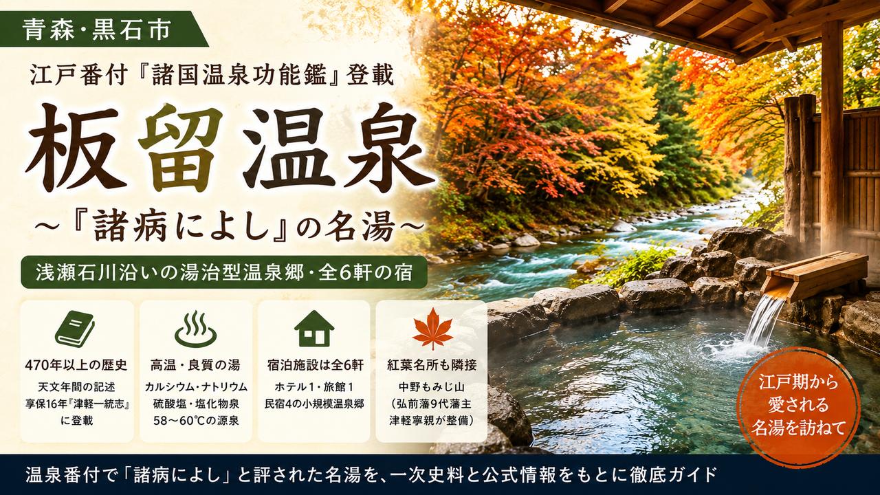 青森・板留温泉ガイド｜江戸番付『諸病によし』の名湯・浅瀬石川沿い・黒石温泉郷4湯の一つ