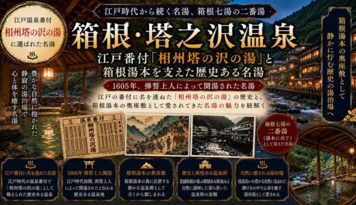 神奈川・塔之沢温泉ガイド｜江戸番付『相州塔の沢の湯』×弾誓上人1605年開湯と文豪が愛した一軒宿温泉郷