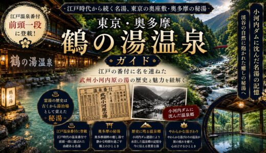 東京・奥多摩 鶴の湯温泉ガイド｜江戸番付前頭1段目「武州小河内原の湯」と小河内ダム水没から蘇った600年の名湯