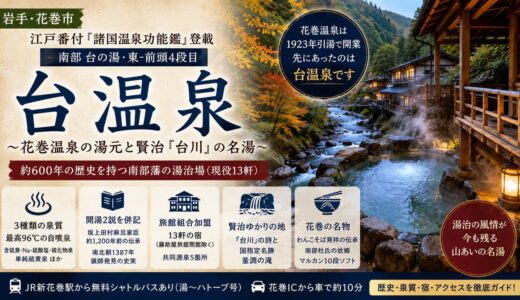 岩手・台温泉ガイド｜江戸番付『南部 台の湯』花巻温泉の湯元と賢治「台川」の名湯