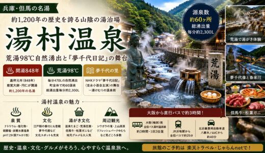 湯村温泉（兵庫・但馬）完全ガイド｜荒湯98℃自然湧出と『夢千代日記』舞台の山陰の湯治場