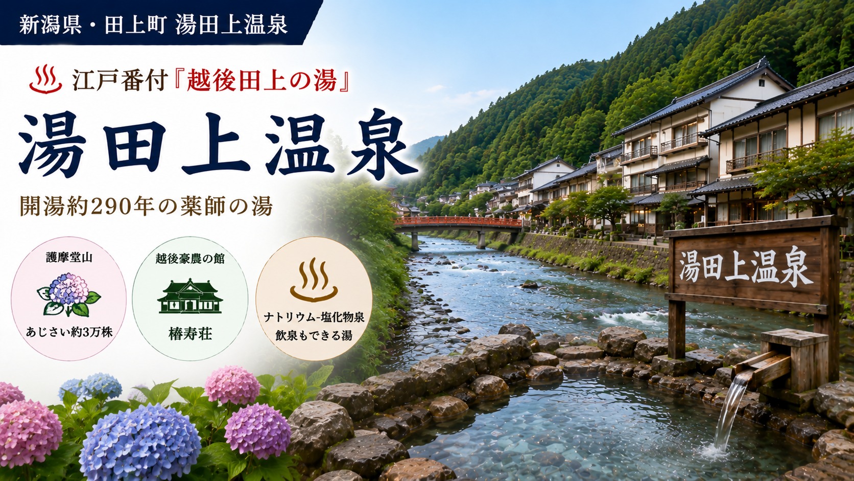 湯田上温泉（新潟県田上町）完全ガイド・江戸番付『越後田上の湯』東-前頭4段目・開湯290年薬師の湯