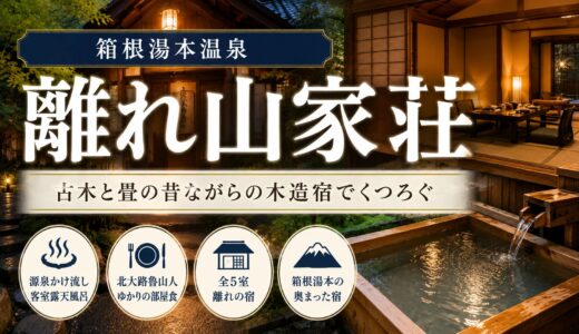 箱根湯本温泉 離れ山家荘 宿泊記｜古木と畳の昔ながらの木造宿でくつろぐ