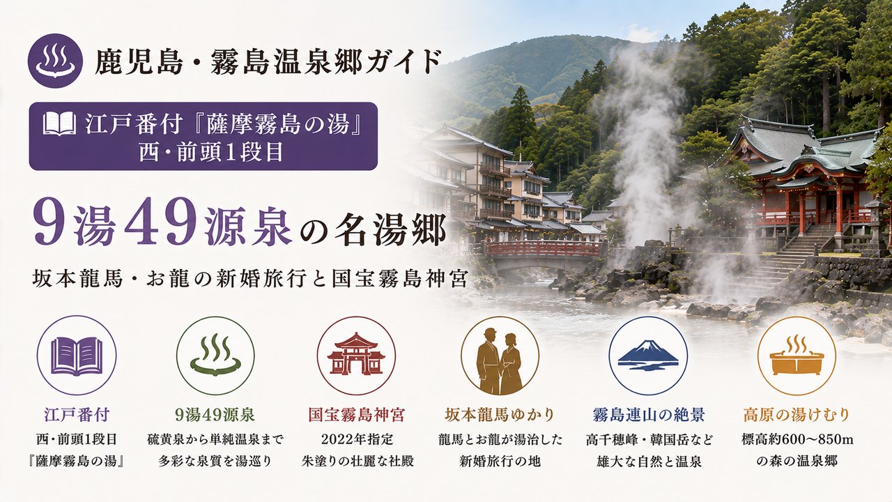 鹿児島・霧島温泉郷 霧島連山の麓に広がる9つの湯と国宝霧島神宮