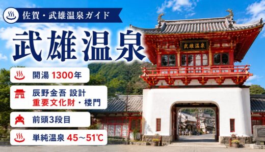 武雄温泉ガイド｜開湯1300年・辰野金吾設計の重要文化財「楼門」の古湯