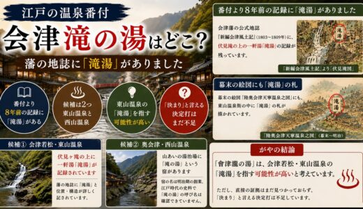 江戸の温泉番付「会津滝の湯」はどこ？──藩の地誌に「滝湯」がありました