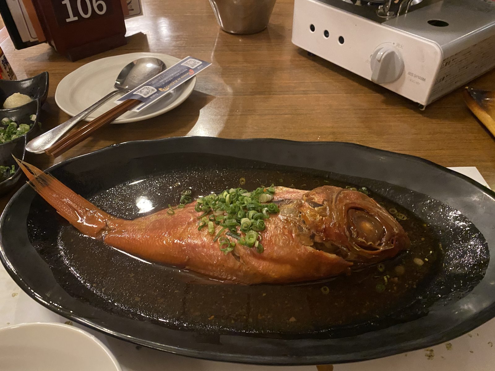 一の湯名物 金目鯛の姿煮（1名利用でも尾頭付き1尾）