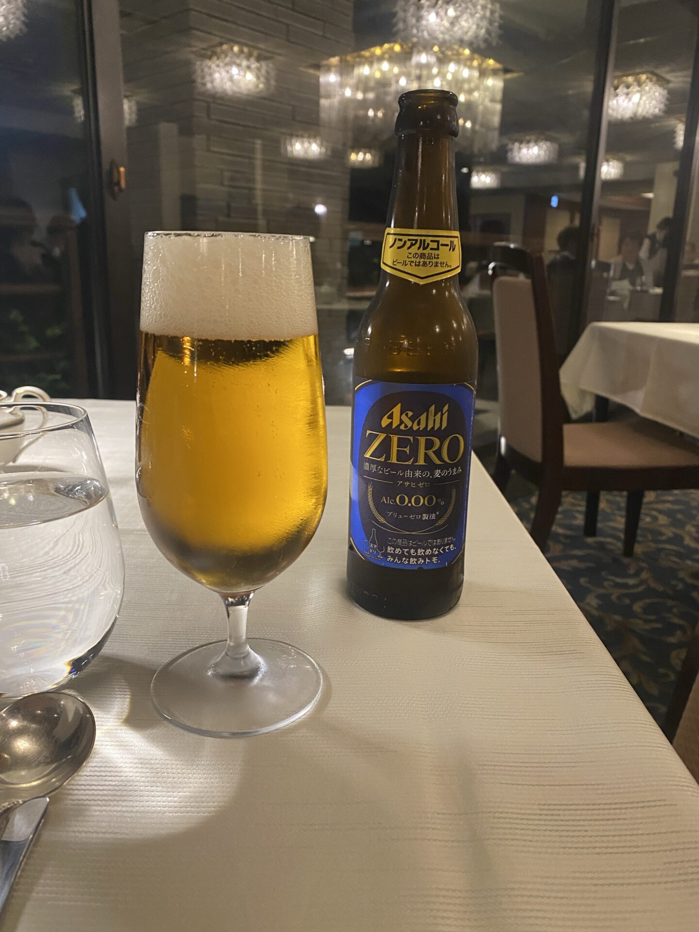 夕食 ノンアルコールビール アサヒZERO｜ホテルマロウド箱根