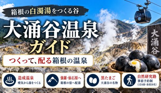 大涌谷温泉ガイド｜箱根の白濁湯をつくる谷・黒たまごと造成温泉