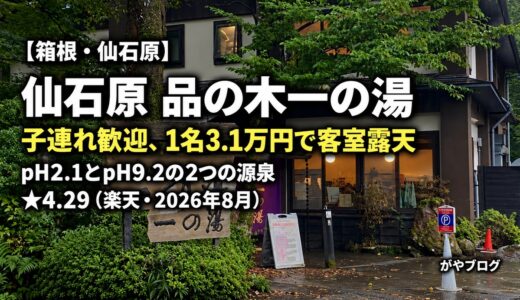 仙石原 品の木一の湯 宿泊レビュー｜子連れ歓迎、1名3.1万円で客室露天と2源泉